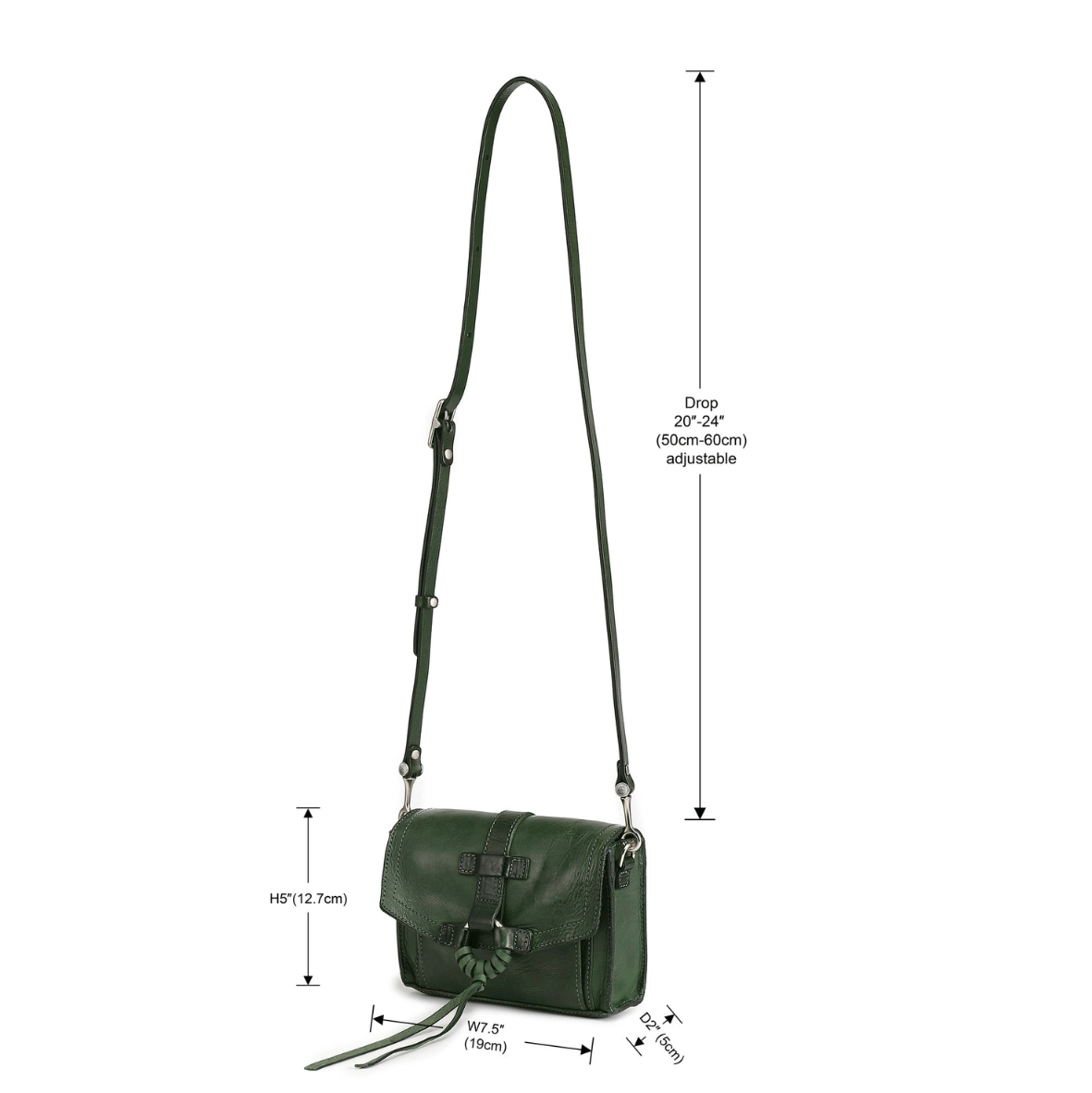 •TAOS• hunter green leather crossbody bag