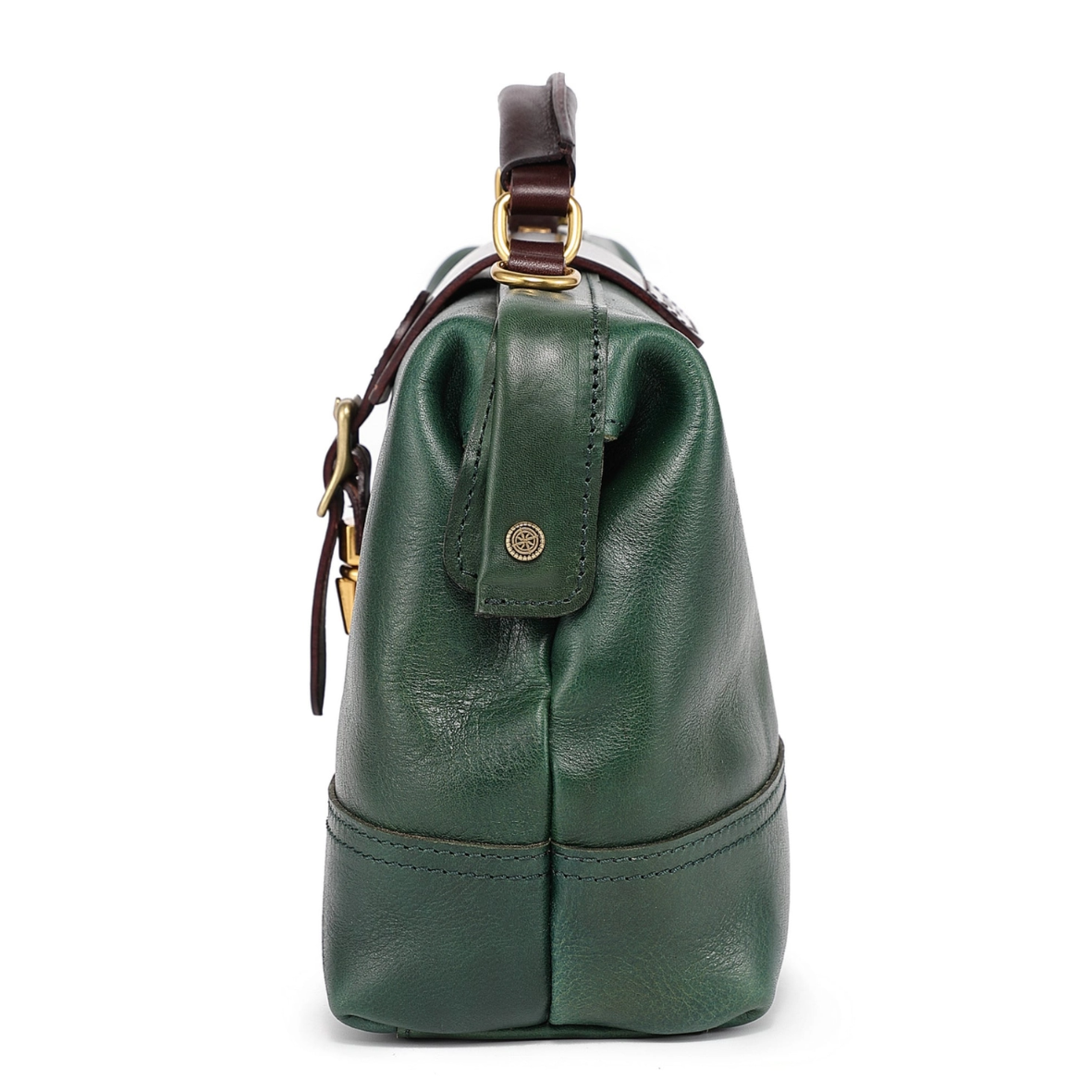 •OXFORD• hunter green leather doctor satchel/crossbody
