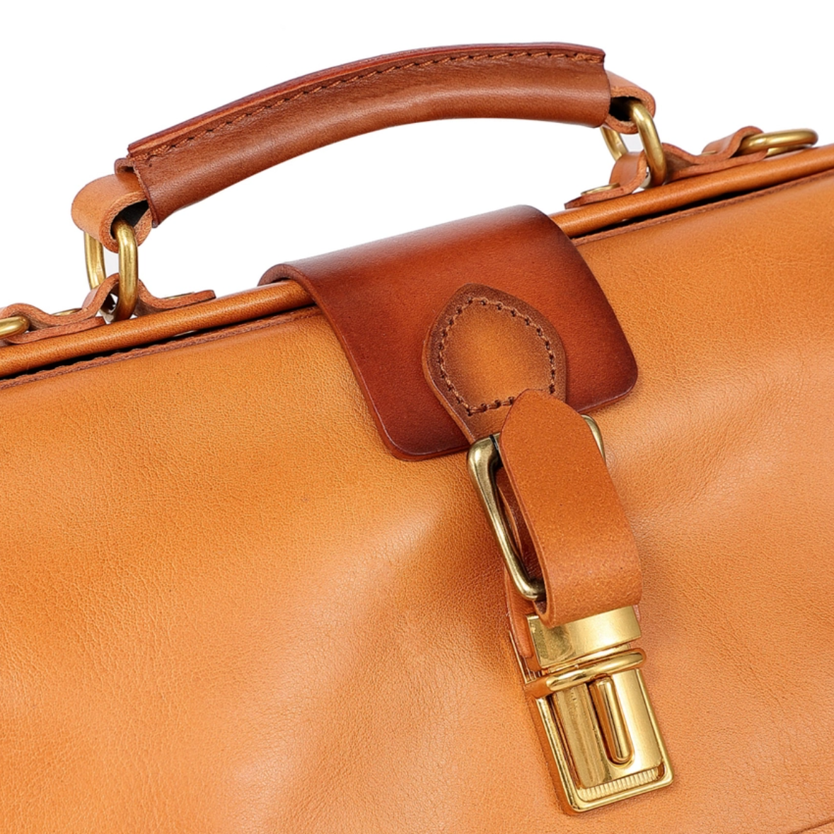 •OXFORD• caramel leather doctor satchel/crossbody
