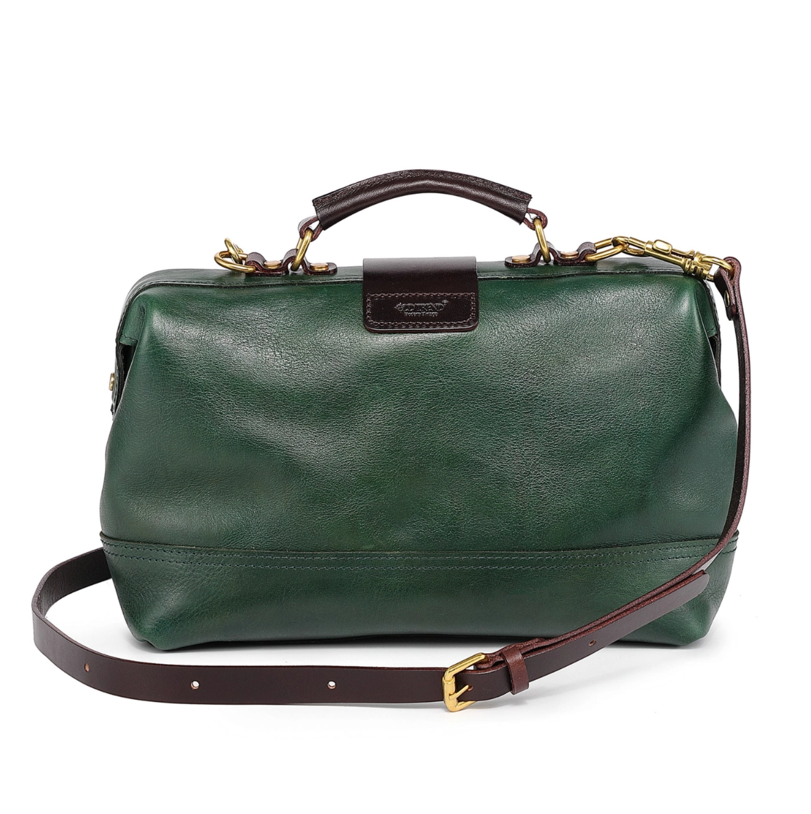 •OXFORD• hunter green leather doctor satchel/crossbody
