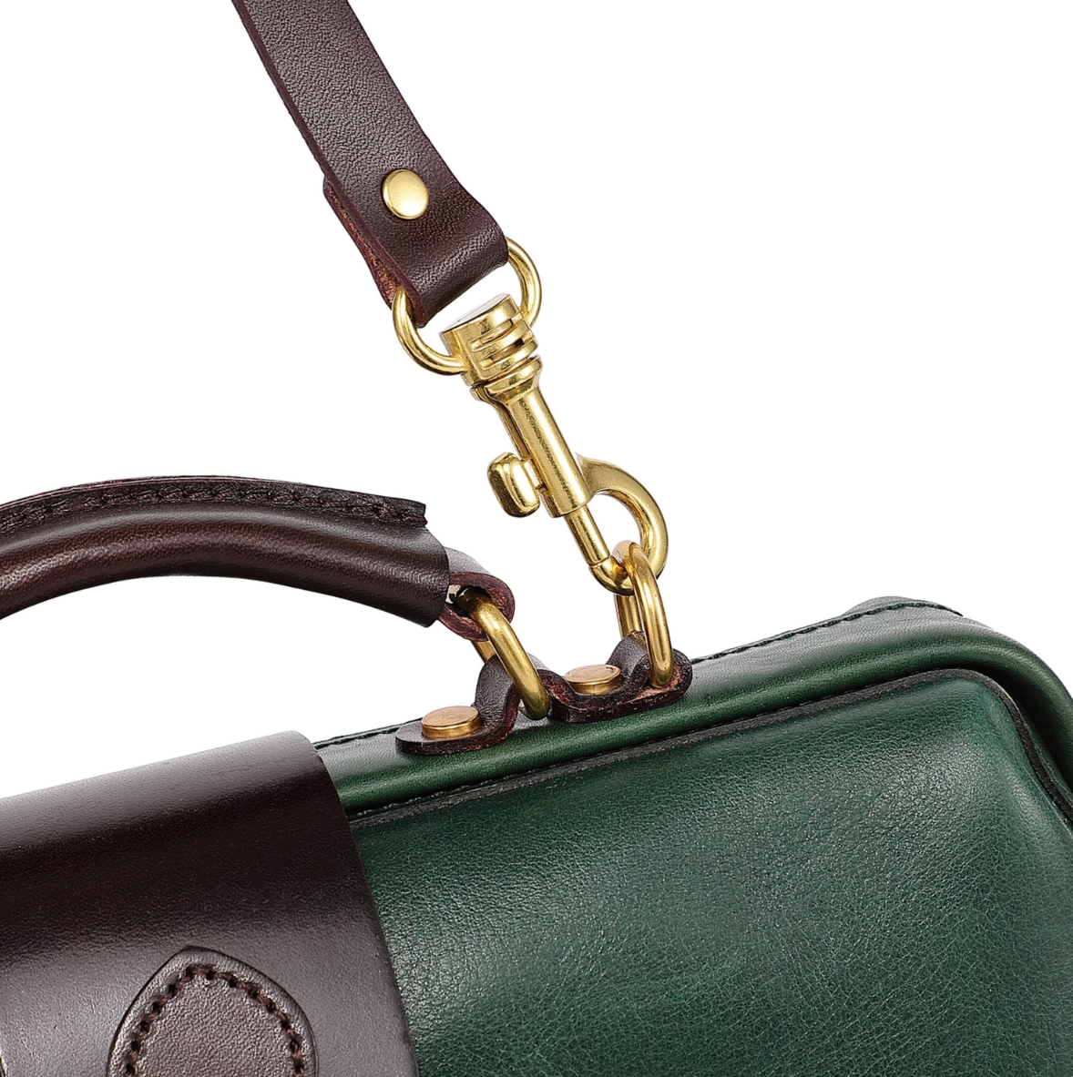 •OXFORD• hunter green leather doctor satchel/crossbody
