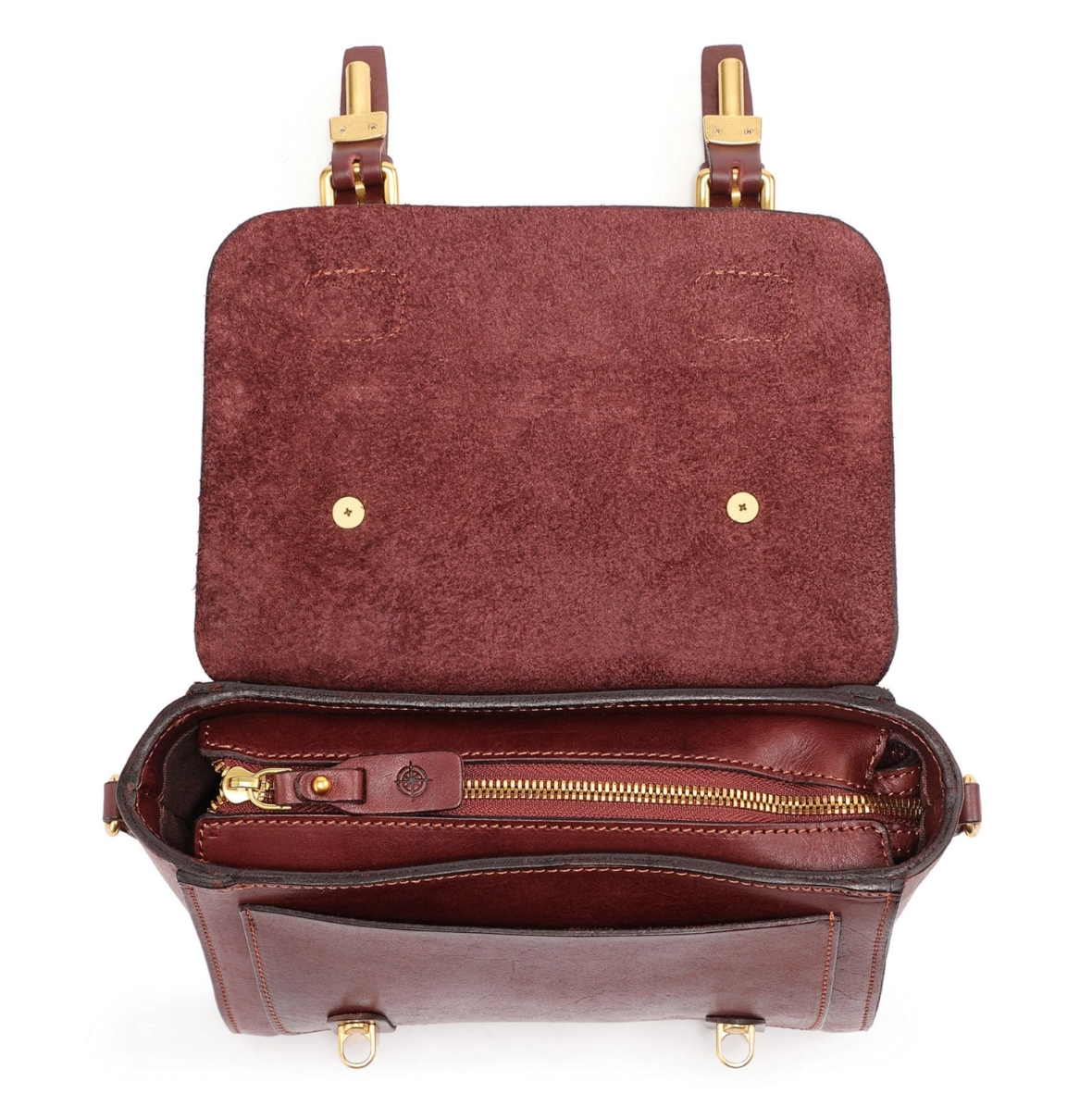 •SOHO• mahogany leather mini satchel/crossbody