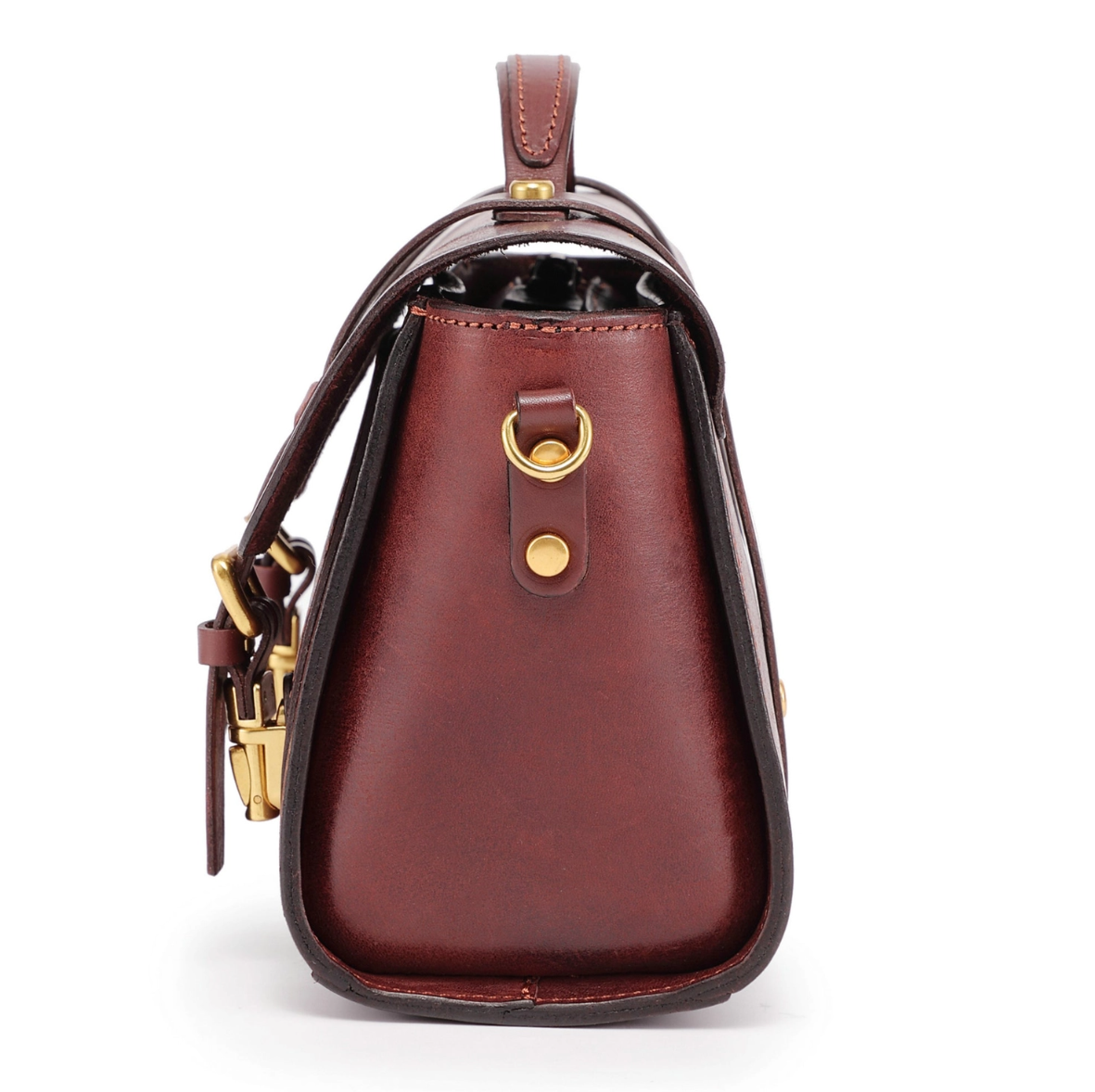 •SOHO• mahogany leather mini satchel/crossbody