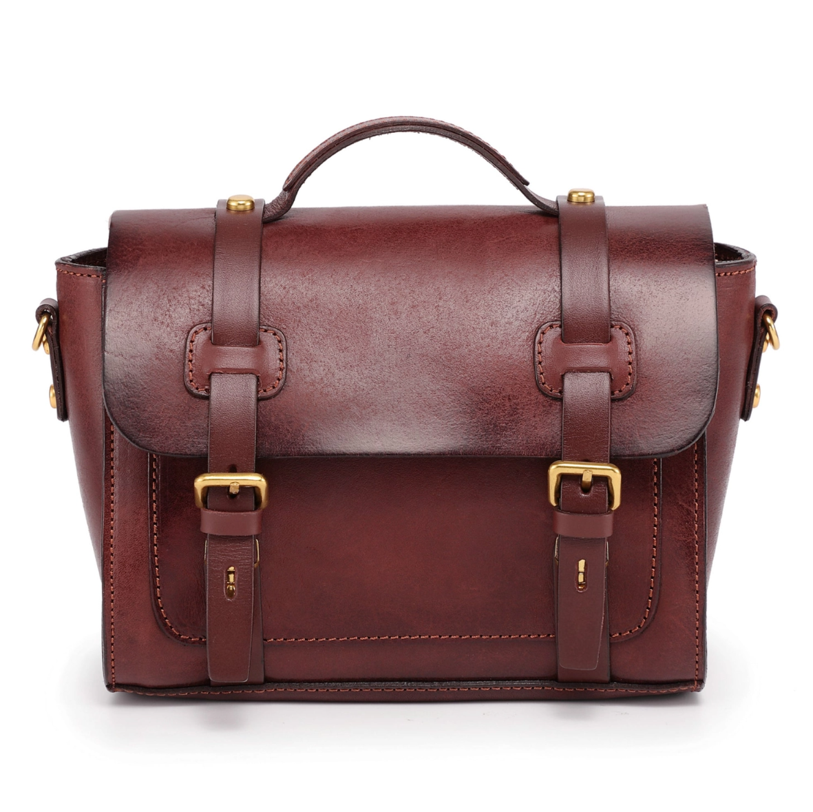 •SOHO• mahogany leather mini satchel/crossbody