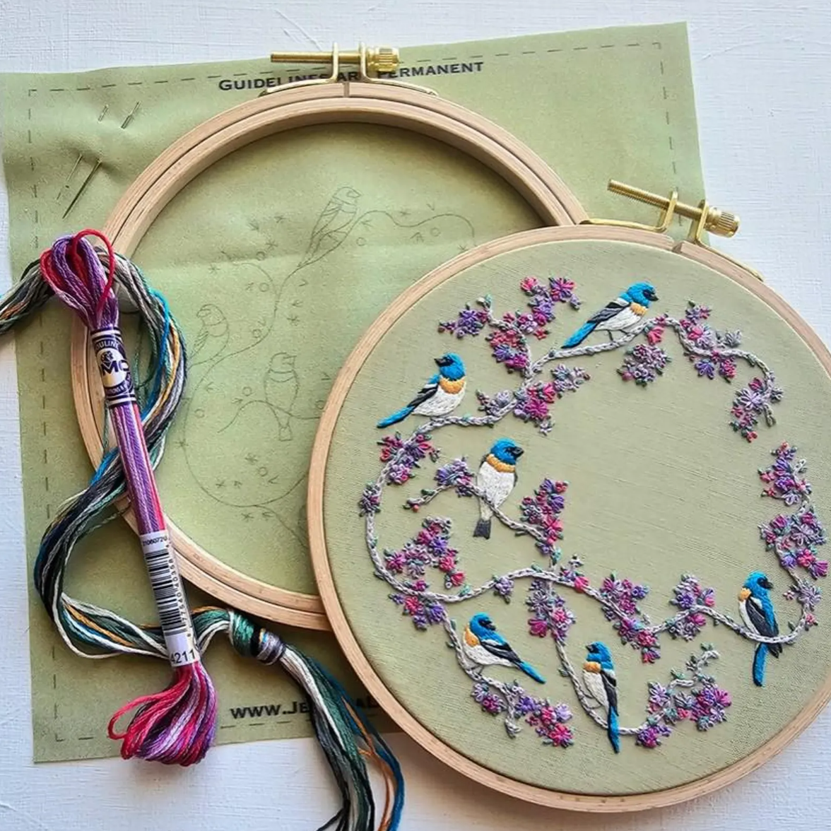 •BIRDS & BLOOMS• intermediate embroidery kit