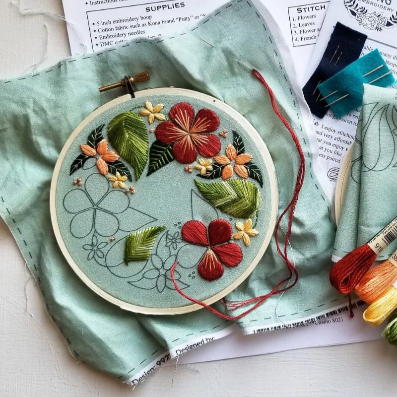 •FLORAL FLOURISH• beginner friendly embroidery kit