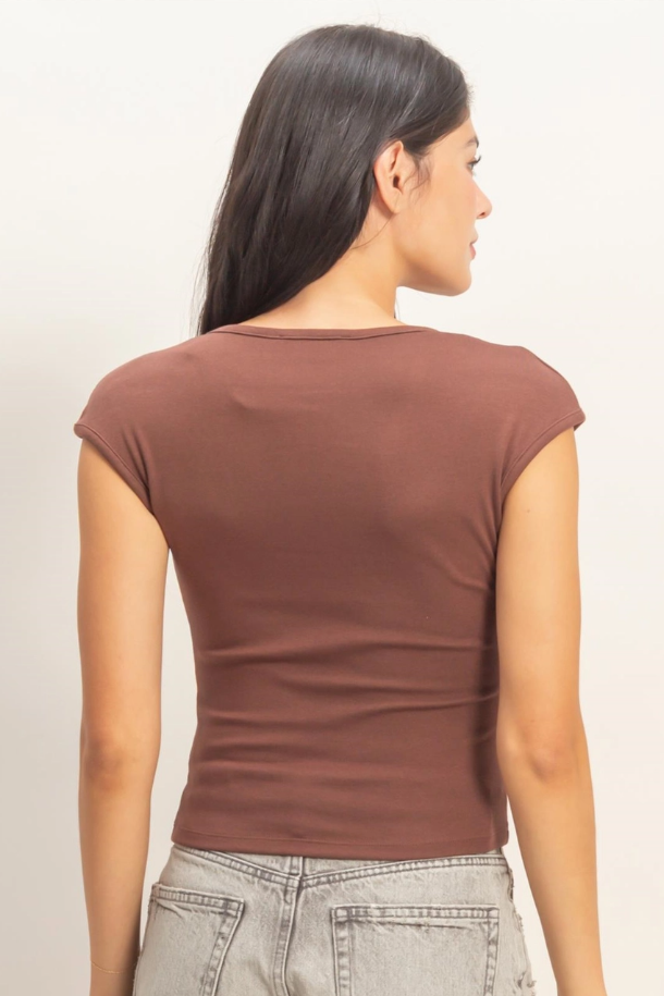 •BRITT• cap sleeve V-neck top