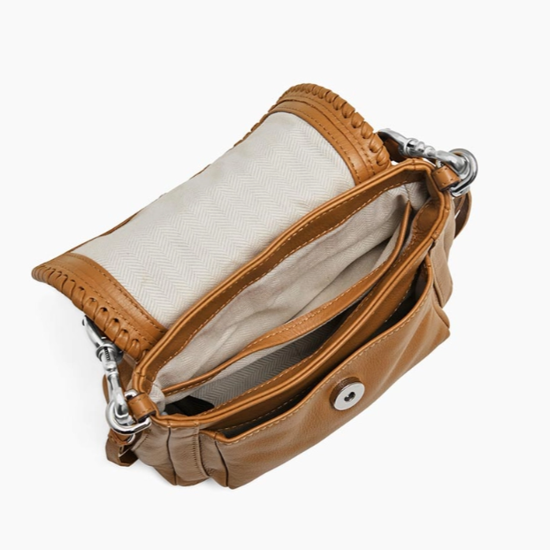 •UNITY MINI• camel leather crossbody purse