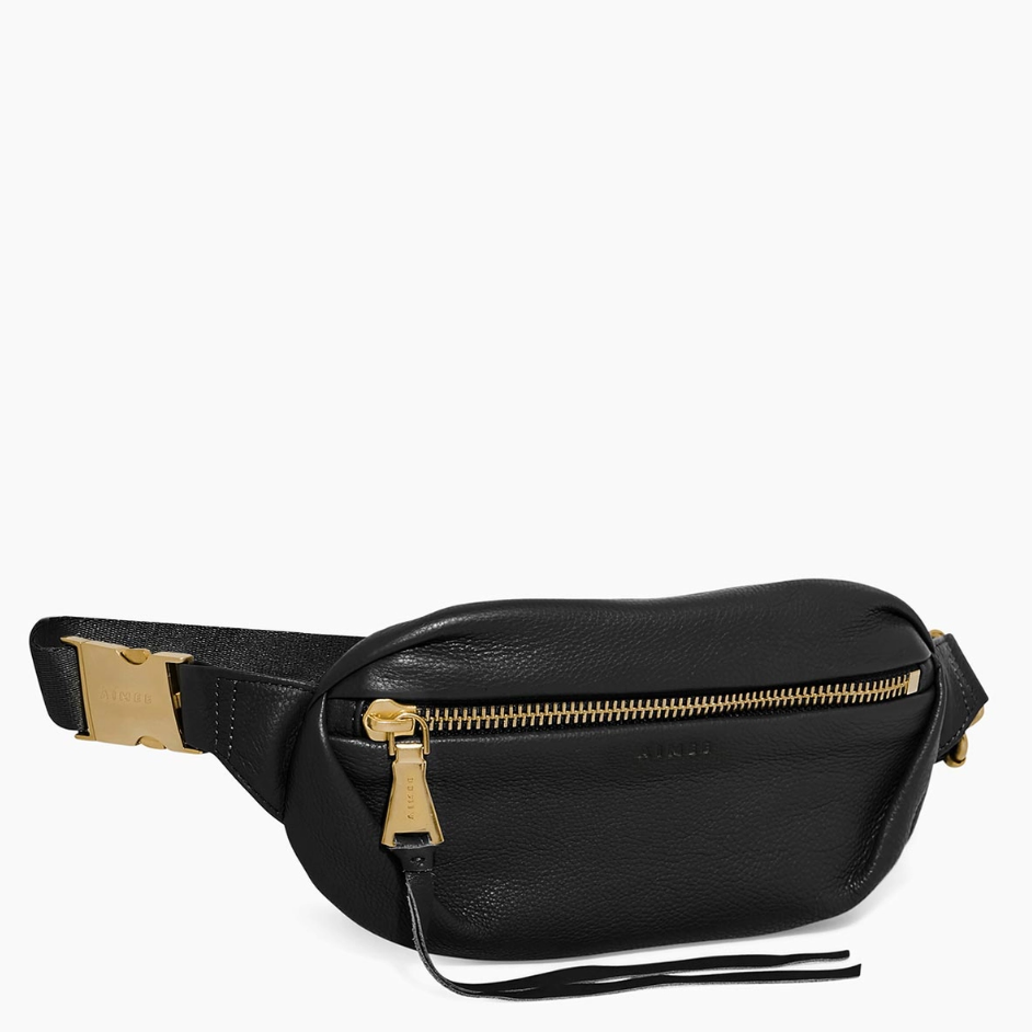 •ROAM• black leather bum bag