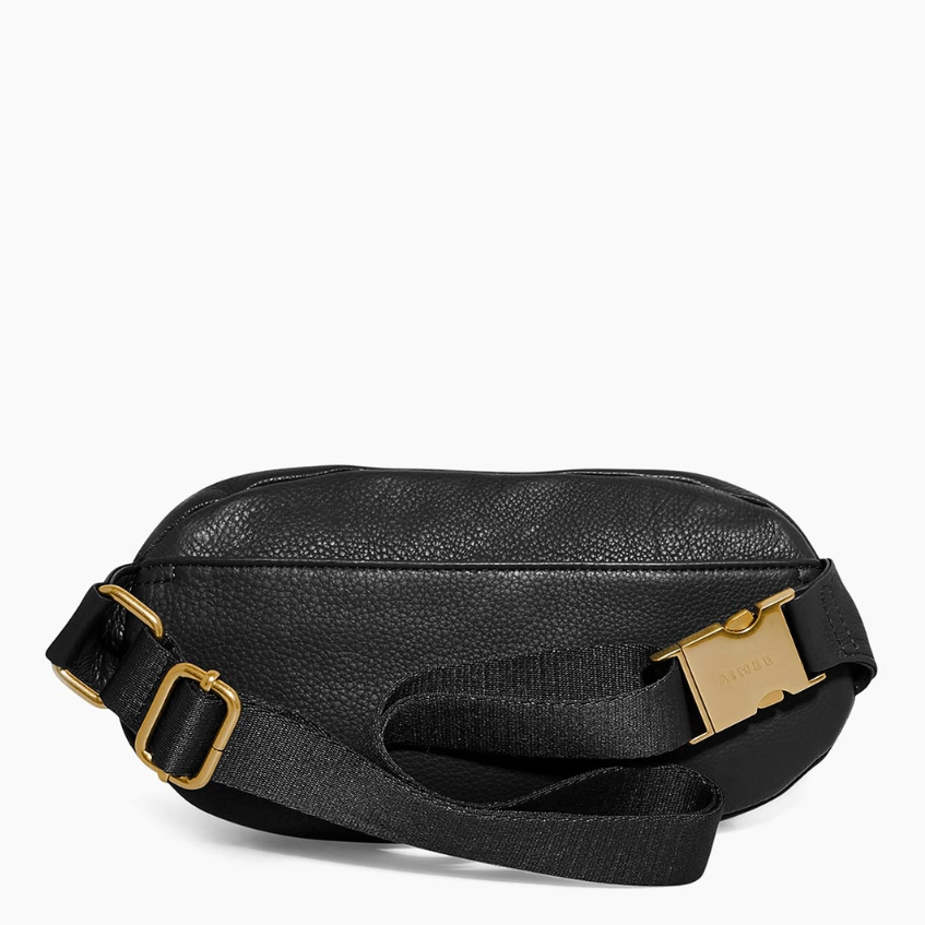 •ROAM• black leather bum bag