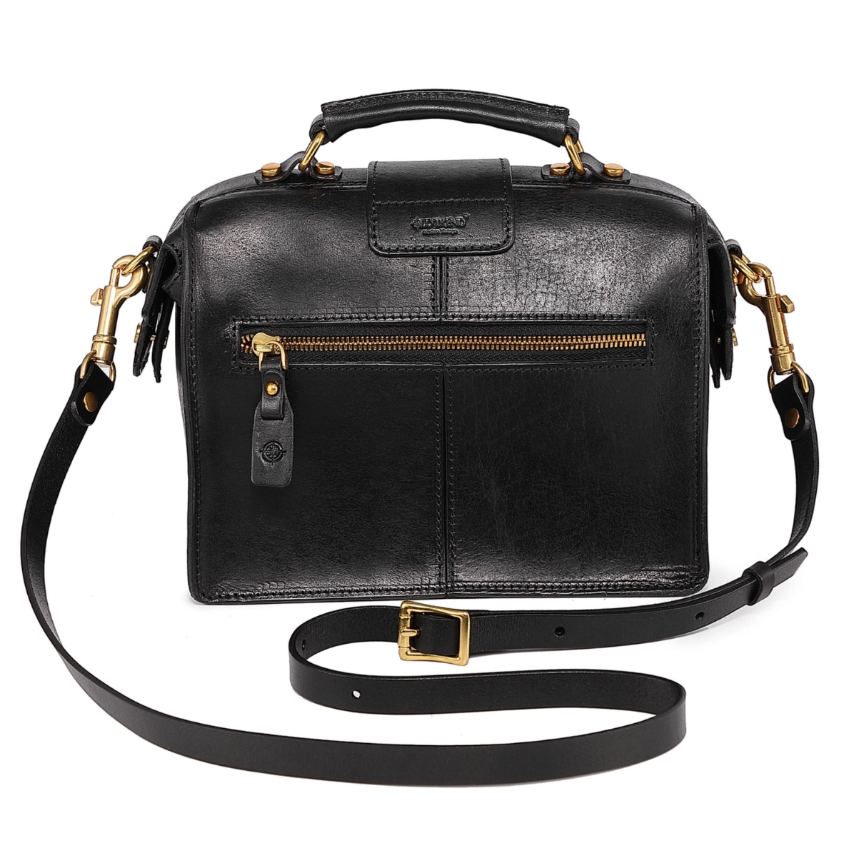 •BURLINGTON• black leather doctor satchel/crossbody