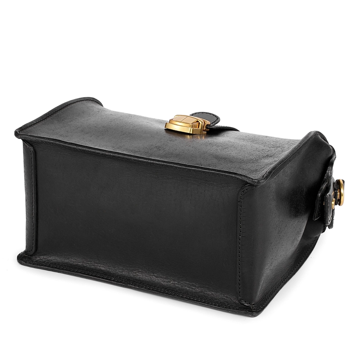 •BURLINGTON• black leather doctor satchel/crossbody