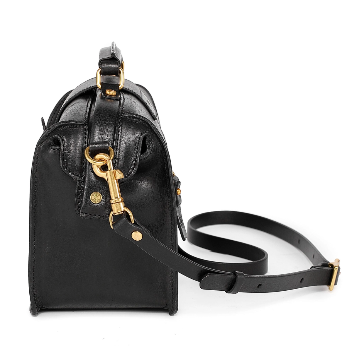 •BURLINGTON• black leather doctor satchel/crossbody