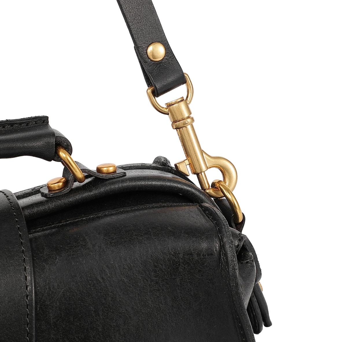 •BURLINGTON• black leather doctor satchel/crossbody