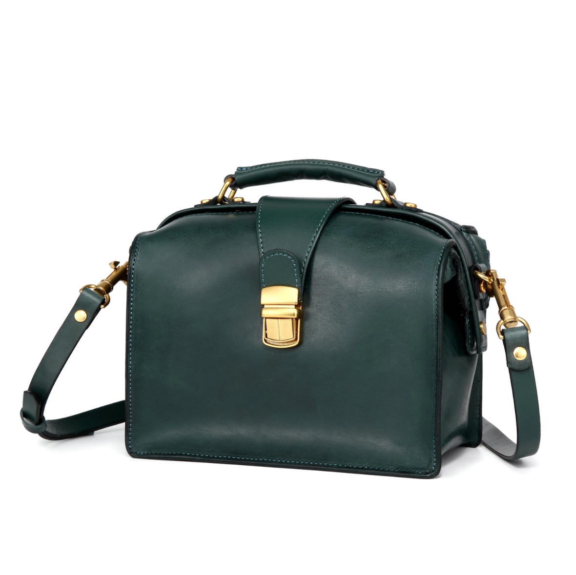 •BURLINGTON• deep sea leather doctor satchel/crossbody