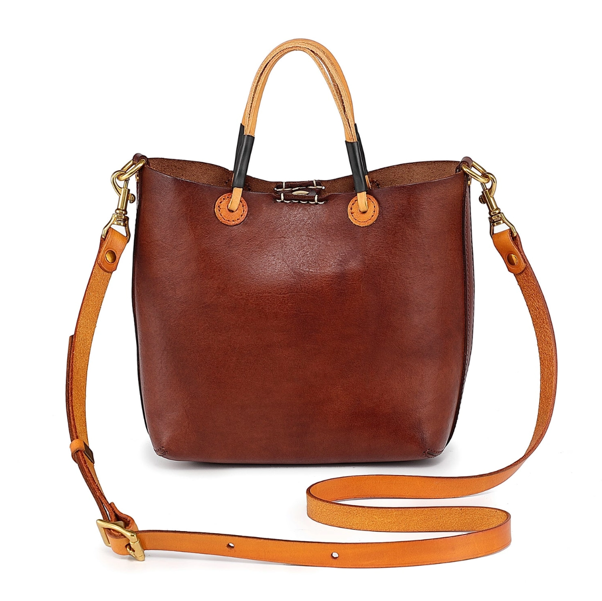 •CHARLOTTE• mahogany mini leather crossbody/tote bag