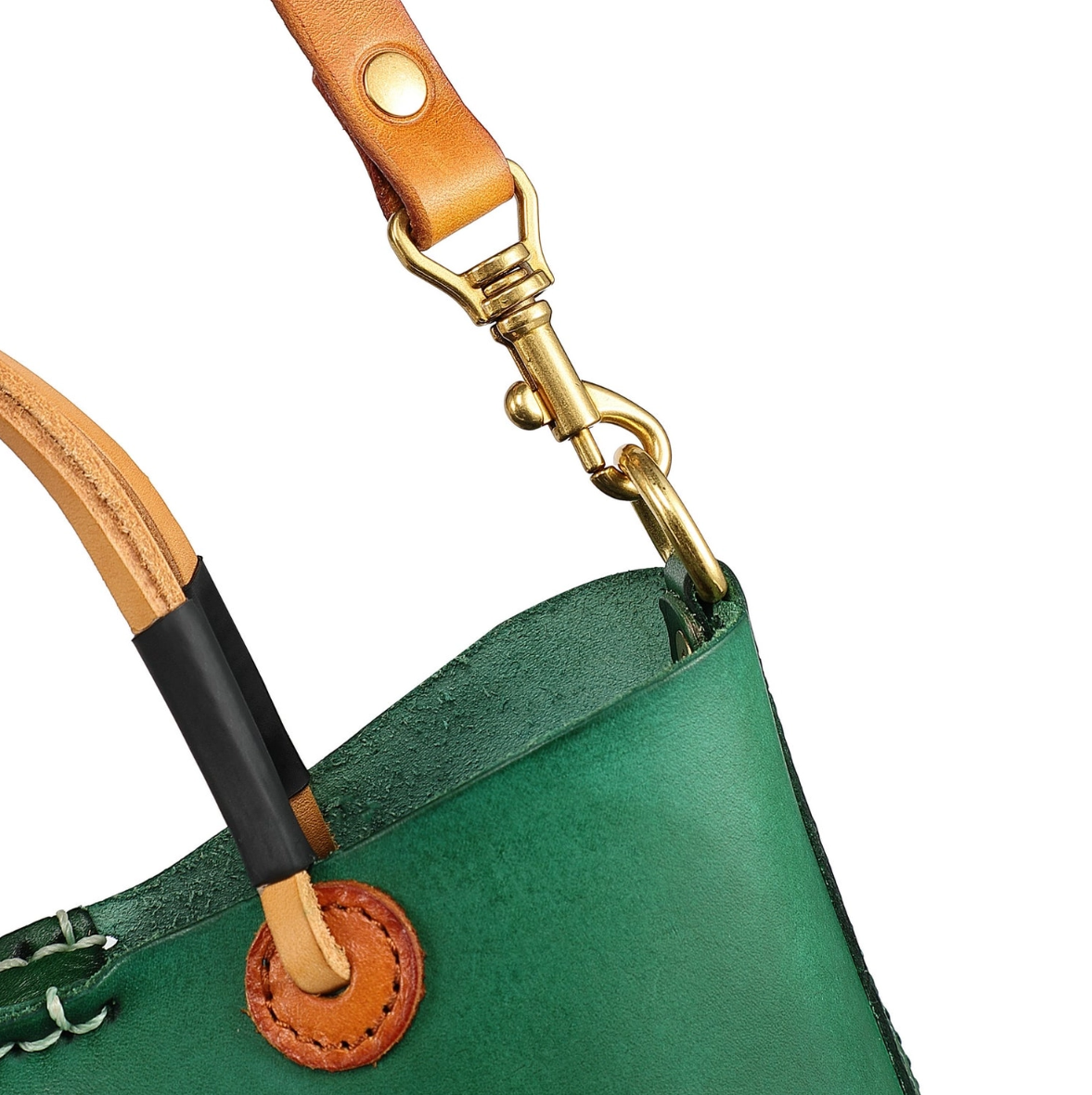•CHARLOTTE• kelly green mini leather crossbody/tote bag