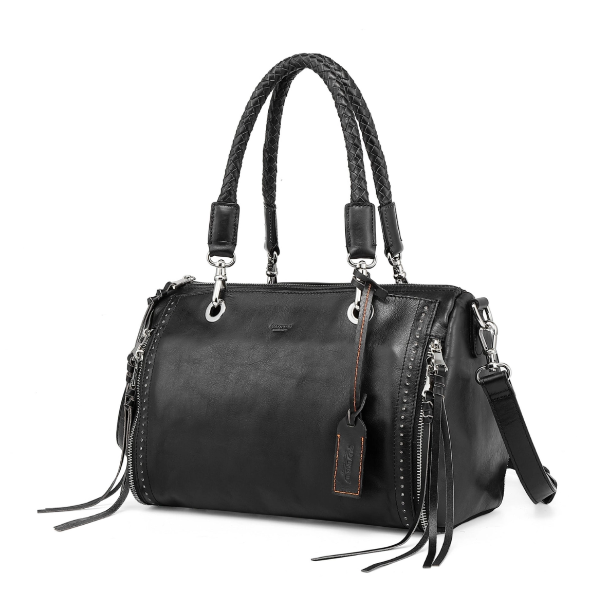 •RENO• black leather crossbody/shoulder bag