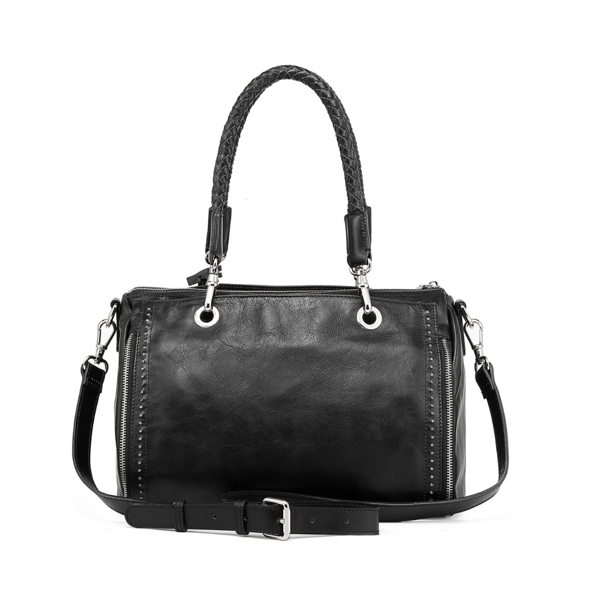 •RENO• black leather crossbody/shoulder bag