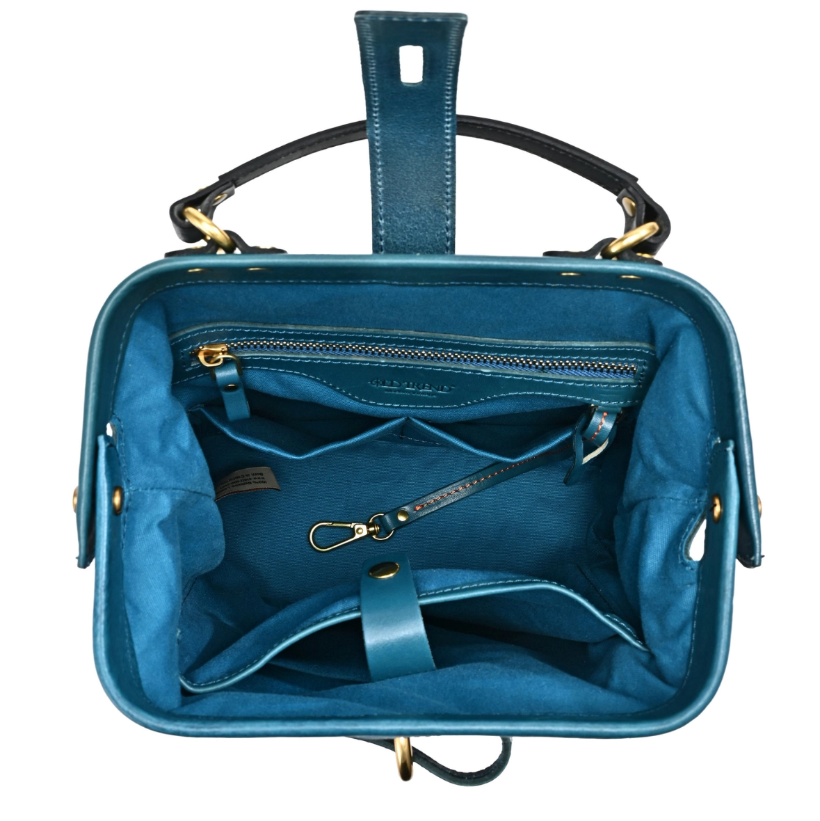•CAMBRIDGE• teal leather backpack