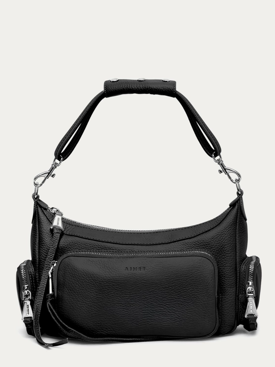 •AWAY WE GO• black leather crossbody/shoulder bag