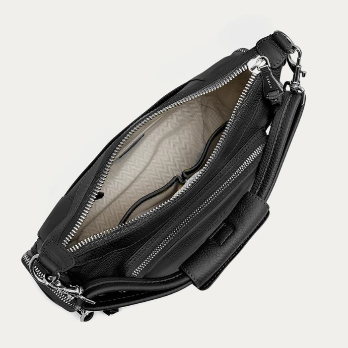 •AWAY WE GO• black leather crossbody/shoulder bag