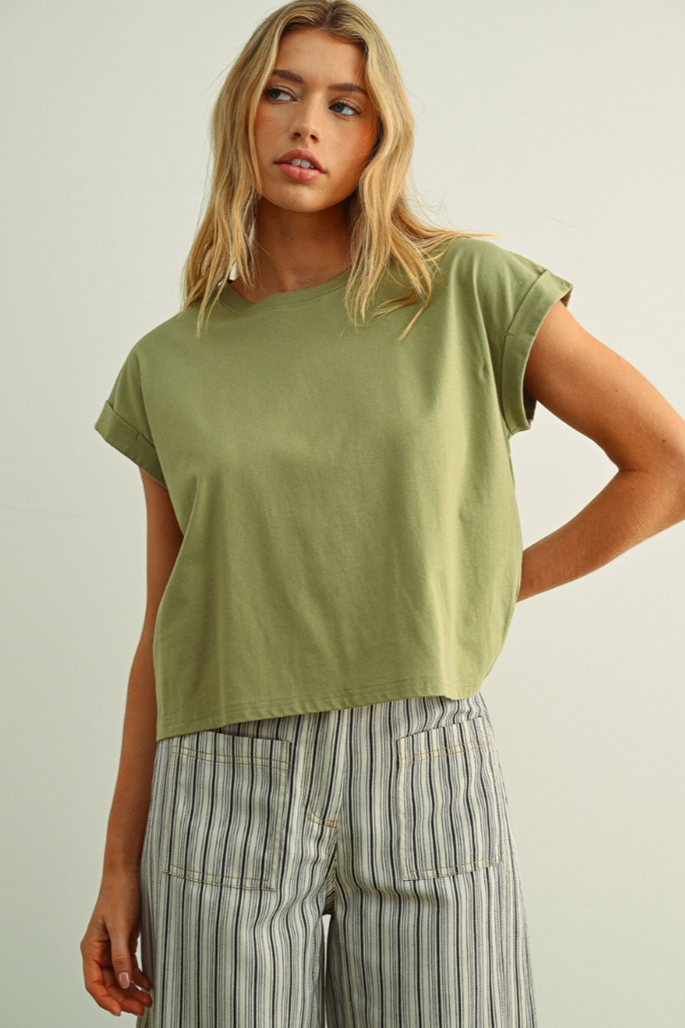 •ALANIS• cotton cuffed sleeve top