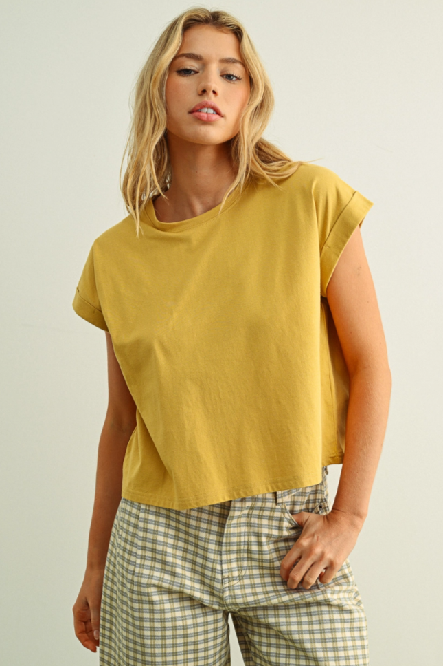 •ALANIS• cotton cuffed sleeve top