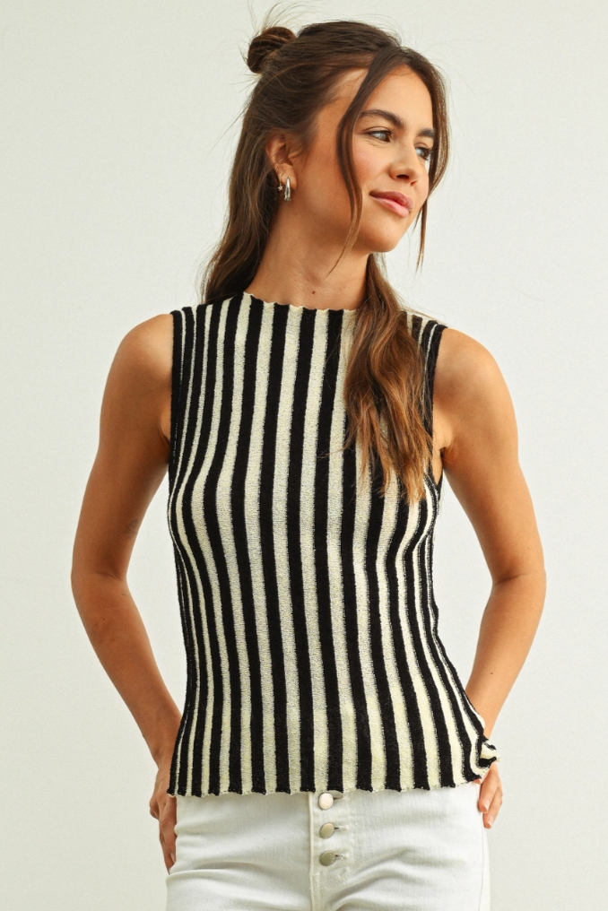 •CORVINA• striped sleeveless top