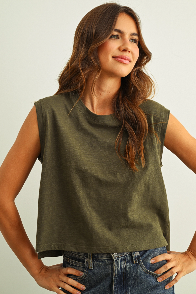 •ALANI• cotton slub knit top