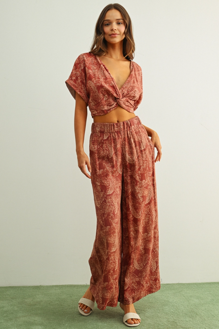 •TERRA• linen blend top & pants separates