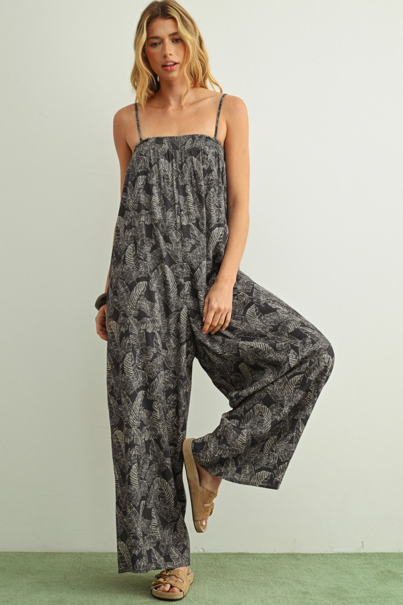 •TERRA - CHARCOAL• linen blend jumpsuit