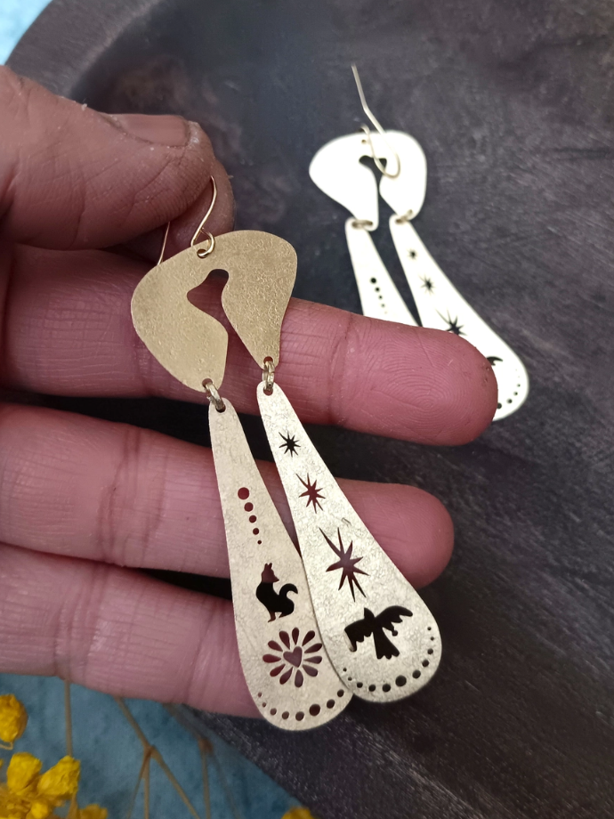 •SPIRIT GUARDIANS• gold dangle earrings