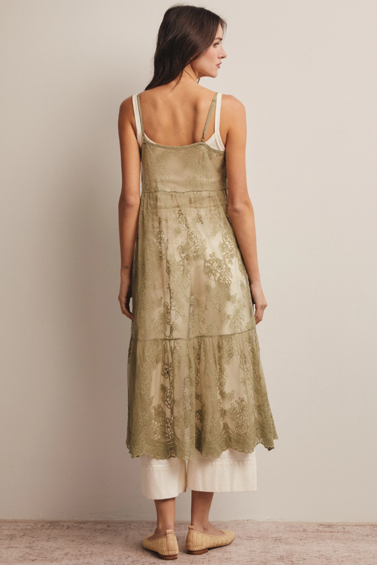 •ELOISE• embroidered lace sleeveless duster