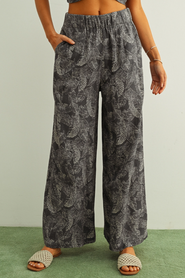 •TERRA - CHARCOAL• linen blend top & pants separates