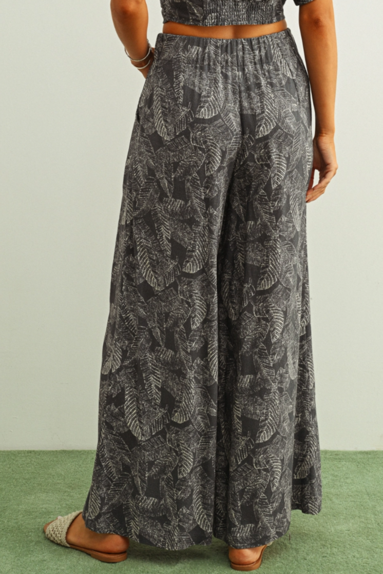•TERRA - CHARCOAL• linen blend top & pants separates