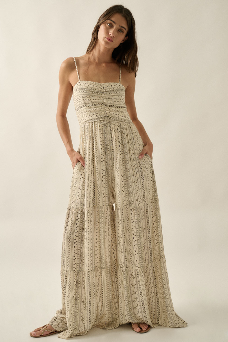 •CLEO• tiered wide leg jumpsuit