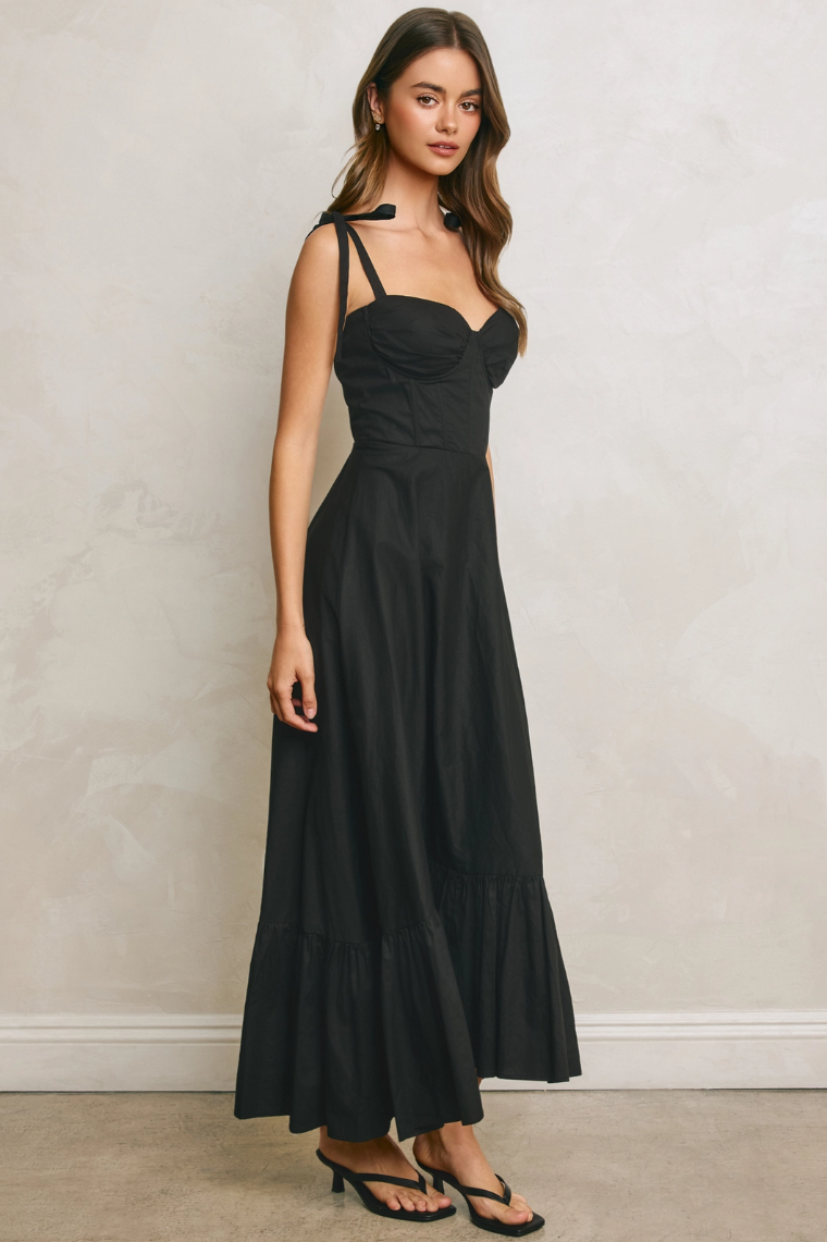•SALMA• cotton poplin corset maxi dress