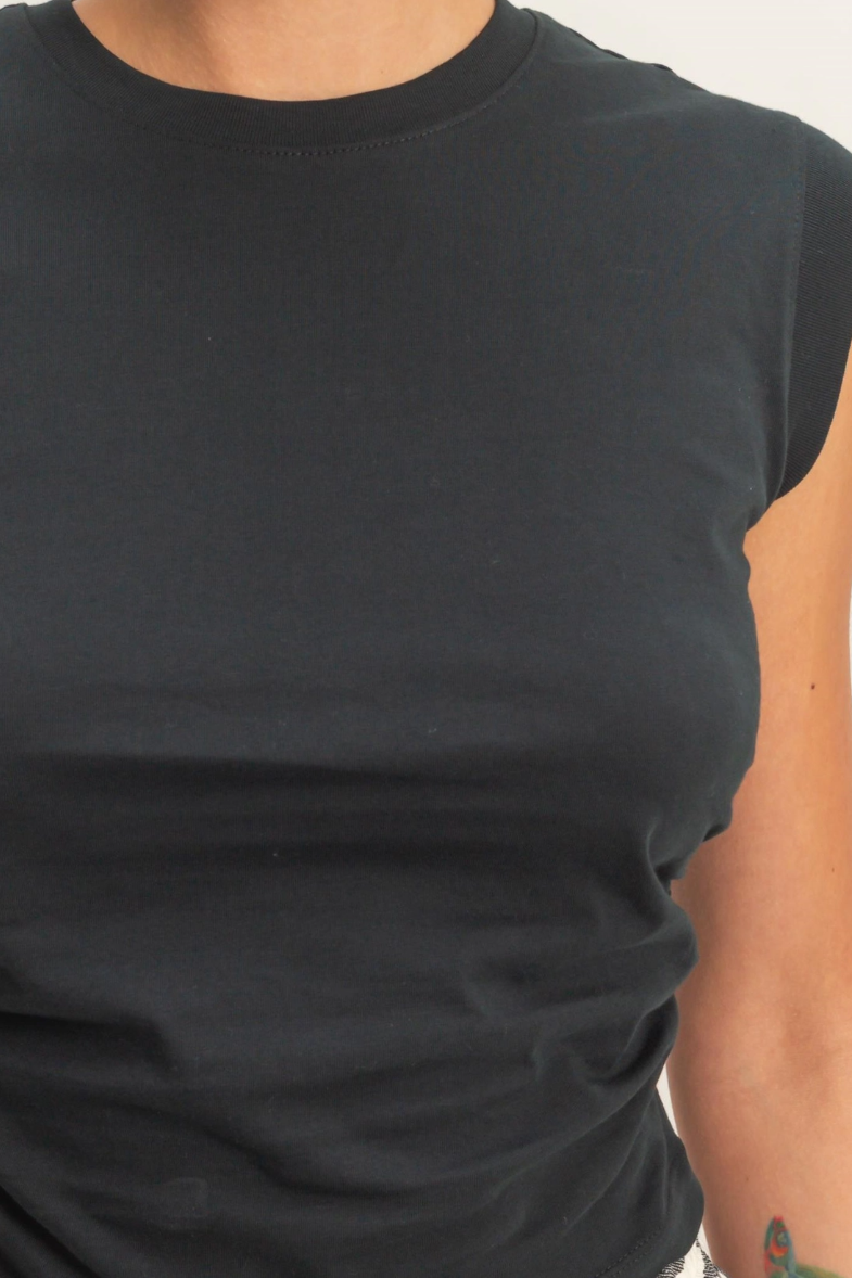 •RHEA• ruched sides cotton top