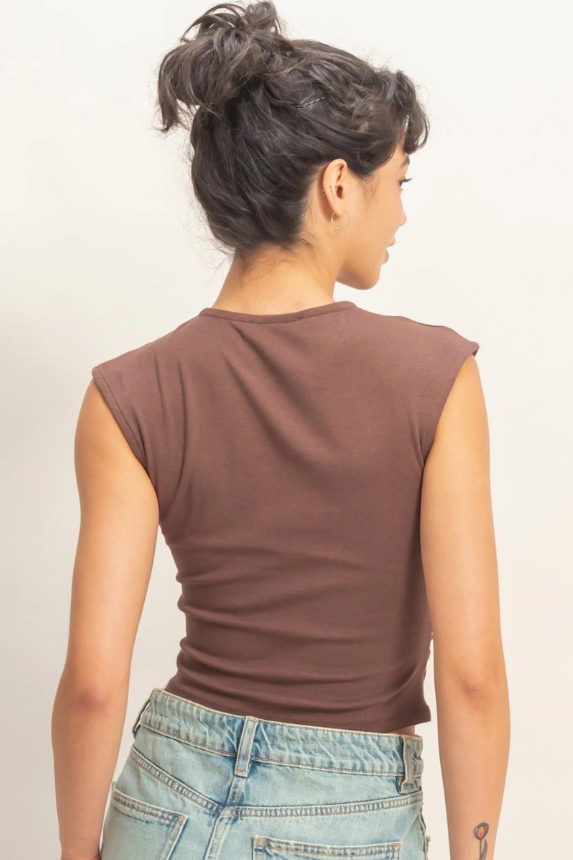 •LITA• ruched sides cotton blend top