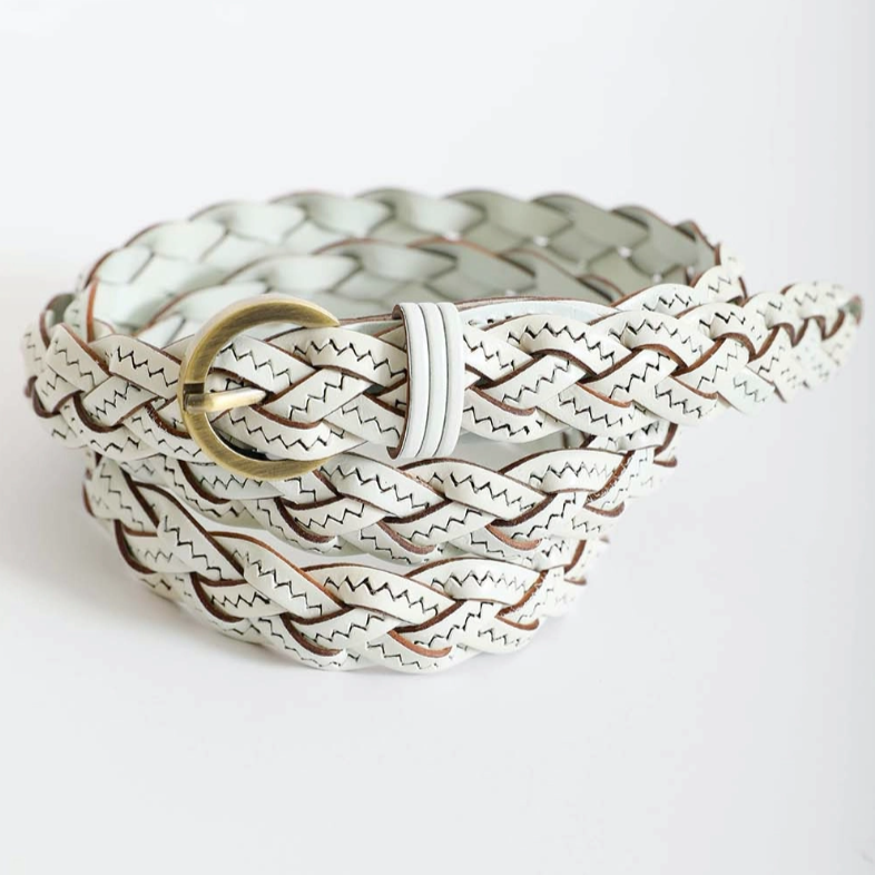 •BELT• skinny braided leather