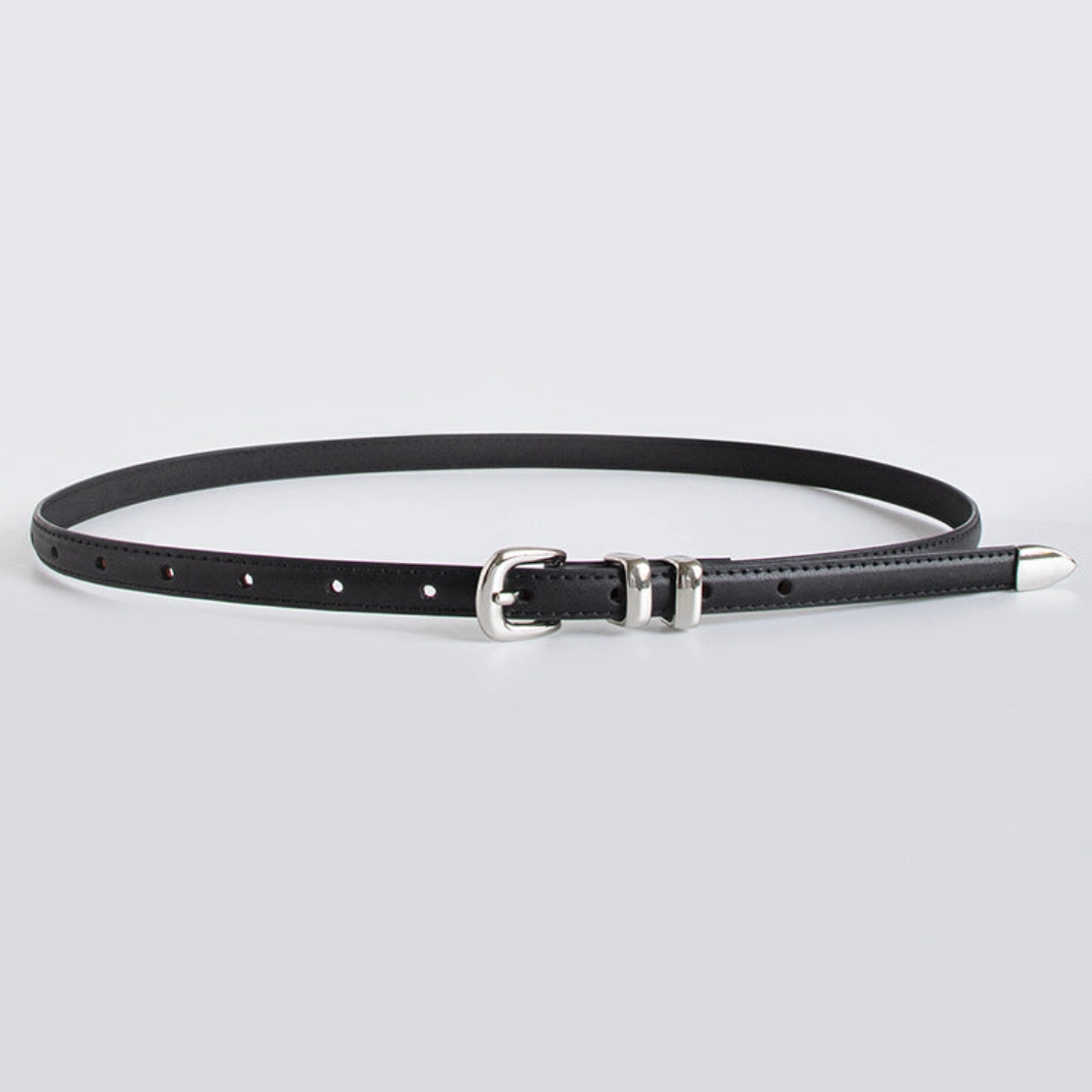 •BELT• skinny leather with end tip