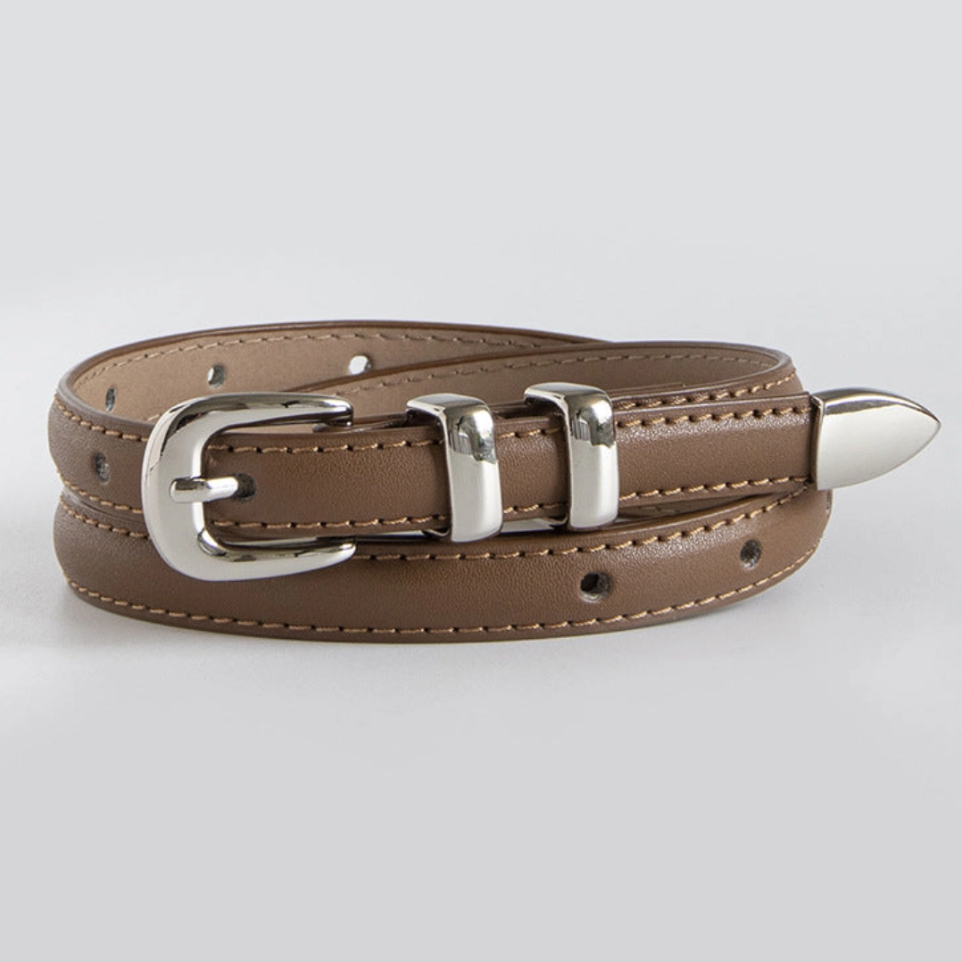 •BELT• skinny leather with end tip