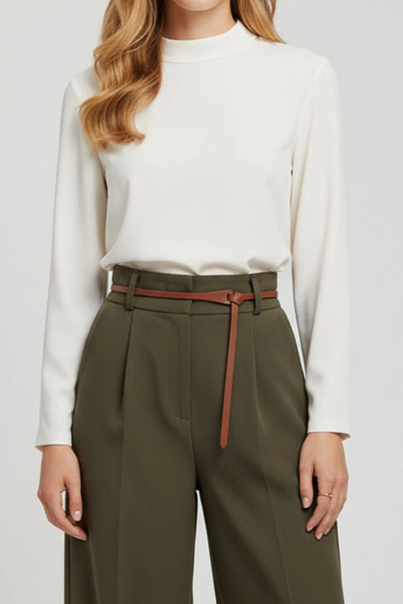 •BELT• threaded skinny leather