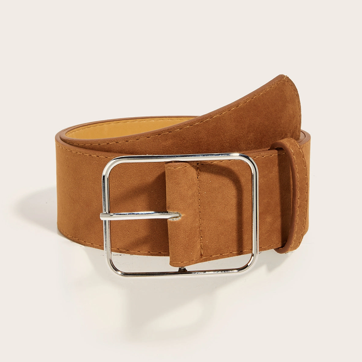 •BELT• "suede" with rectangle buckle