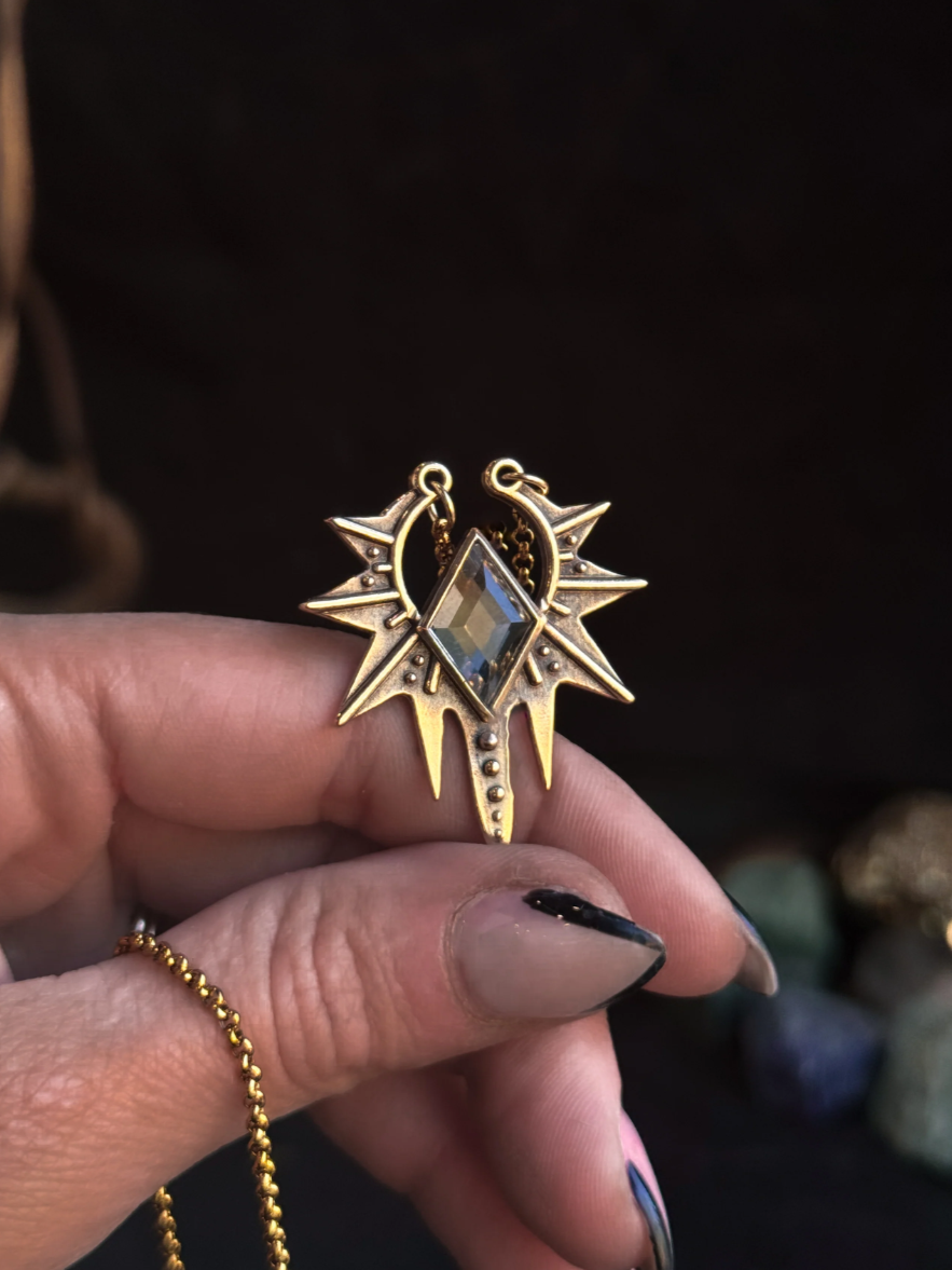 •STARLING• clear quartz + gold necklace (16" long)