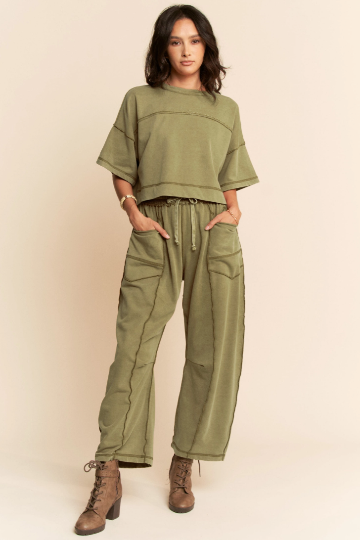 •CASEY• mineral washed top & pants separates