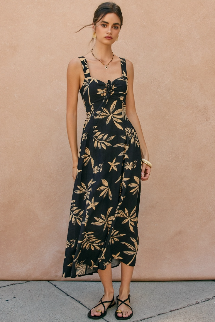 •ESTRELLA• tropical sweetheart midi dress