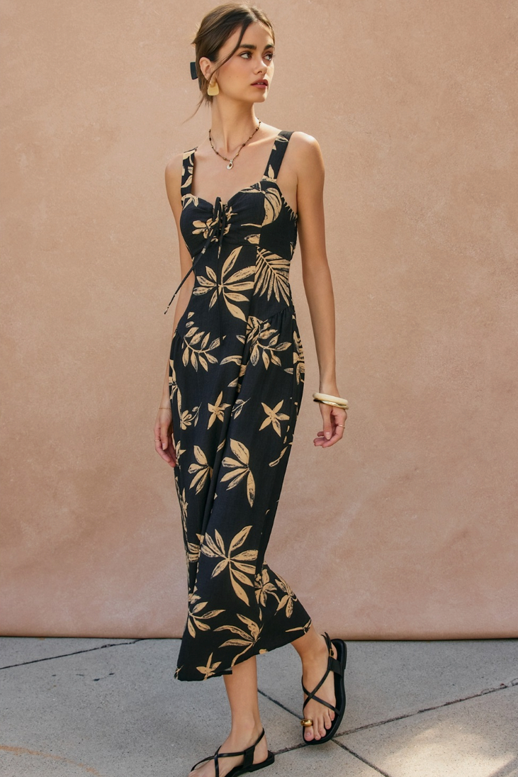 •ESTRELLA• tropical sweetheart midi dress
