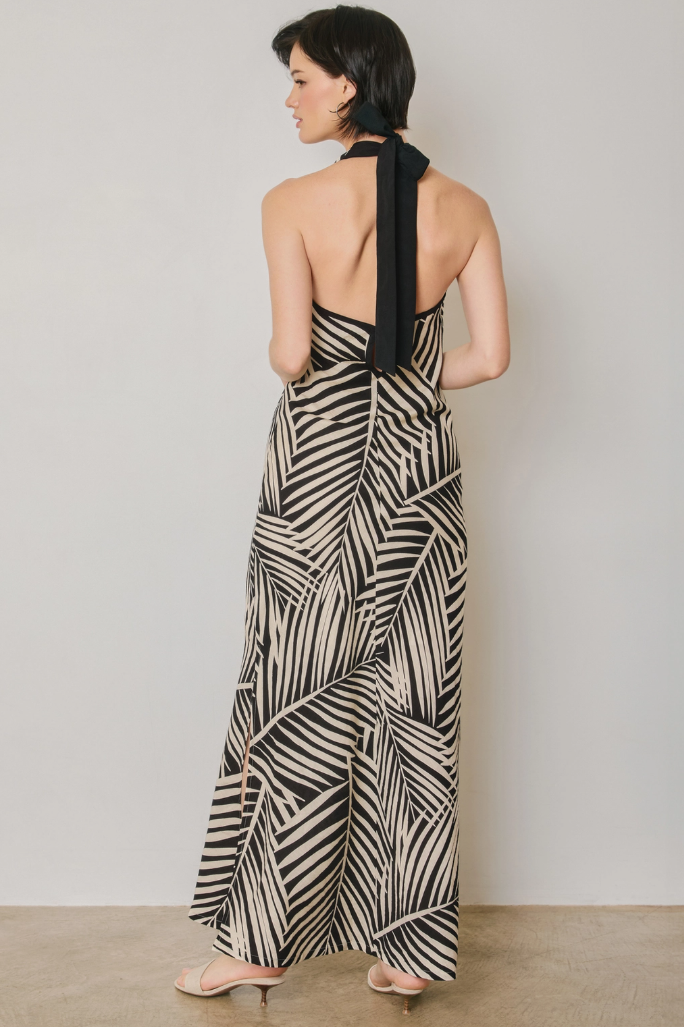 •BRISA• tropical halter maxi dress